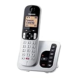 Panasonic KX-TGC260JTS Digitales schnurloses Telefon mit Telefonsekretariat, Freisprecheinrichtung, helles Display und unbeabsichtigte Anrufsperre