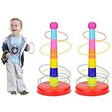 Ringwurfspiel Wurfspiel 2Set mit 30pcs Ringe, Kindergeburtstag Spiele Werfen Wurfspiel, Ring Toss Game Wurf Spiel Outdoor Ringwurfspiel Ring, Garten Party Indoor Outdoorspiele für Kinder Erwachsene