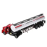 PartyKindom Mini Container LKW Modellauto mit Rückziehmotor Realistisch Gestalteter Amerikanischer Containerschlepper für Jungen als Dekoratives Sammlerstück und