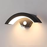 DELIPOP Aussenlampe Außenwandleuchte mit Bewegungsmelder, 24W Wandleuchte Außen Innen Wandlampe LED Warmweiß 3000K, IP65 Aussenleuchte LED für Garten Balkon Eingang Weg, Schwarz