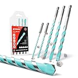 EZARC 5tlg Bohrer Set, Hartmetall-Sechskantbohrer, Professionelles Mehrzweckbohrer Set, für Metall, Stein, Ziegel, Holz und Diverse Kunststoffe, Ø4mm/5mm/6mm/8mm/10mm