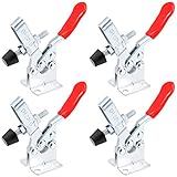 QLOUNI 4 Stück Knebelklemme 201Lbs Kniehebelspanner Verstellbar Schnellspanner Orizontaler Waagerechtspanner Horizontal Toggle Clamp Quick Release Clamp für Maschinenbetrieb, Zimmerei, Schweißen