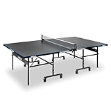 JOOLA 11642 Tischtennisplatte Outdoor J200A-Profi Tischtennistisch 6 MM Aluminium-Verbundoberfläche Wetterfest-Klappbares Untergestell-Schneller Aufbau,,Grau/Blau, 274 x x 152,5 x 76 cm