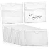 UKCOCO 36Stücke Selbstklebende Etikettentaschen Transparente Kartenhalter für Bibliotheken und Ausstellungen zum Organisieren von Informationen Geschäften