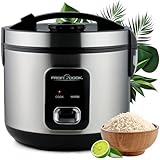 ProfiCook® Reiskocher für 3kg Reis | schnelle Zubereitung ohne Anbrennen | Warmhaltefunktion | inkl. Messbecher & Reislöffel | Rice Cooker mit Antihaft | Reiskocher mit Dampfgarer | PC RK 1285