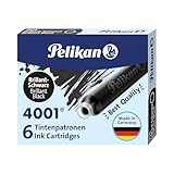 Pelikan Standard-Tintenpatronen 4001 Tinte Brillant-Schwarz, 6 Stück