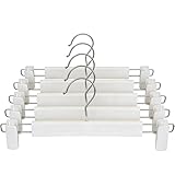 AZKEEGREY 30 Stück Hosenbügel Klemmbügel Weiß Kleiderbügel für Hosen Röcke Kleiderbügel mit Klammern Plastik, Hosenbügel mit Antirutsch Verstellbare Clips