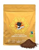 AFRO COFFEE Mild & Aromatic I 250g Premium Bio Kaffeepulver Fairtrade I Arabica & Robusta Kaffee Pulver I Kaffee gemahlen aus Ostafrika mit blumiger Note I handgepflückt, mittel geröstet, säurearm