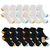 Geyuwoz 12 Paar Kinder Socken Jungen Sportsocken Kindersocken Baby Jungen Baumwolle Sneakersocken 35-38 Bunt Stoppersocken Kinder Unisex