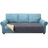 Granbest Super Weiche Dicke Sofa Sitzkissen Bezüge rutschfeste Sitzbezüge für 3-Sitzer Sofa Große Couch Kissenbezug für Haustiere (3-Sitzer, Grau)