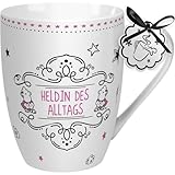 SHEEPWORLD Tasse mit Spruch Heldin des Alltags | Kaffeetasse, Porzellan, 30 cl Lieblingstasse, Geschenk, Kollegin | 59258