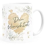 SpecialMe® Kaffee-Tasse [Wunschtext] mit Herz - soziale Berufe, Familie, Freunde kleines Dankeschön Geschenk Danke sagen Personalisiert weiß Keramik-Tasse