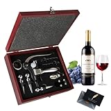 UCAMP Korkenzieher(11pcs),Korkenzieher Wein Set,Luxus Wein Öffner,Sommelier Set,Wein-Öffner,Weinzubehör Geschenkset,Korkenzieher-Set für Weinliebhaber（Geschenkbox Holzbox）