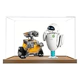 Acryl-Vitrine für Lego 43279 Wally und Eva Displaybox Roboter, staubdichte Box, Aufbewahrungsbox, transparente Box, Displaybox kompatibel mit 43279 (nur Box) (2 mm transparenter Holzsockel)