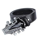 OEUVREBY Western Cowboy Ledergurt Gürtel American Country Music Gitarre Schnalle Schwarz