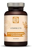 Kala Health Vitamin E - Einzigartige Formel mit allen 8 Tocopherolen und Tocotrienolen - 180 Vitamin E8 T8 Antioxidantien für Haar, Haut & Anti-Aging - GMO & PAK-frei - Hergestellt in der EU