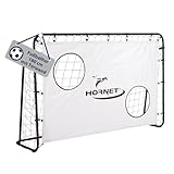 HUDORA Fußballtor Hornet 180 mit Torwand I Outdoor-Tor für Kinder & Erwachsene I Tor mit abnehmbarem Netz & zwei verstärkten Schusslöchern I wetterfestes Trainingstor für Training & Freizeit