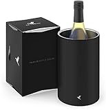 beyond Flaschenkühler für Wein, Champagner und Sekt Flaschen I Doppelwandiger Edelstahl Sektkühler - Weinkühler, Getränkekühler ideal für Lange Outdoor Weinabende im Garten (Edelstahl schwarz)