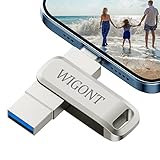 WIGONT 256 GB USB-Stick für Phone Pen Drive zum Speichern von mehr Fotos und Videos, 360° drehbarer USB-Stick komplett aus Metall, kompatibel mit Phone/iPad/Android.