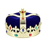 LEEMASING Königskrone Königskrone für Unisex Halloween Kostüm Abschlussball Cosplay Party Dekorationen (Blau)