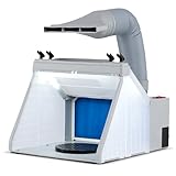 GYMAX Airbrush Absauganlage, Airbrush Spritzkabinen Bausatz mit 3 LED-Leuchten & Filter, tragbare Sprühkabine mit Abluftschlauch, für Malerei & Airbrush Modellbau, 42,3 x 48 x 35 cm