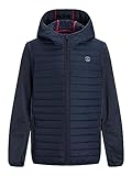 JACK & JONES Herren Softshell Jacke mit Kapuze Funktions Outdoor Blouson Übergangs Jacket JJEBASIC, Marineblau,176