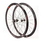 700C Rennrad-Radsatz C/V-Bremse 40mm Doppelwand Fahrradfelgen Fixed Gear Laufräder Vorder- Und Hinterräder 9 * 100/9.5 * 120mm 20/24 Löcher(Reflector Label)