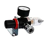 STOBOK Luftkompressor Wasserabscheider Druckregler Pneumatischer Druckminderer mit Manometer für Stabile Druckkontrolle für Pneumatische Anwendungen