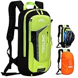 LOCAL LION Fahrradrucksack 10L mit Regenschutz und Helmschutz, Rucksack Herren Klein, Skirucksack, MTB Rucksack, Laufrucksack für Damen und Herren, Camping, Wandern, Radtour, Citytour, Motorradfahrren