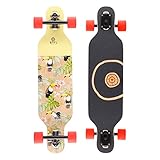 BTFL Longboard für Kinder ab 5 Jahren, Komplettboard mit ABEC 9 Kugellagern, Drop Through Cruiser, Skateboard für Anfänger & Fortgeschrittene, Freeride & Outdoor