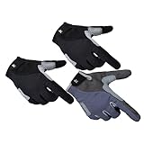 BESTonZON 1Paar Kletterhandschuhe Vollfinger Graue Outdoor Sporthandschuhe für Herren rutschfest und Atmungsaktiv für Strapazierfähiges Material