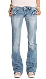 Bootcut Jeans Hose - hüftige Jeans in lockerer Loose Fit Passform - Damen - j06x (DE/NL/SE/PL, Alphanumerisch, M, Regular, Regular, blau)