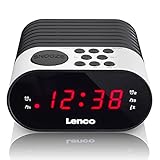 Lenco Radiowecker CR-07 mit LED-Display, 2 Weckzeiten, Dual Alarm, Sleeptimer, Schlummerfunktion, in 3 Farben, klein