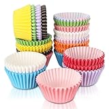 Pavlleen Mini Muffin Förmchen, Farbenfrohe Papierförmchen 500 Stück mit 10 Farben, Mini-Muffinförmchen Patisserie aus Papier, Cupcake-Förmchen Ideal für Hochzeit, Partys, Geburtstage, (Mini)