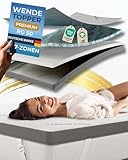 nøvera Gel Topper 180x200cm Premium | Hohes RG 50 | H3/H4 | 7-Zonen Matratzentopper 180x200cm - Hochwertige Bio-Baumwolle | 7cm Matratzenauflage 180x200 | Matratzen Topper 180x200 Mattress.Topper