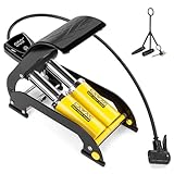 CXWXC Fußpumpe mit Doppelzylinder und Digital Manometer, zur Druckanzeige 11 Bar / 160 Psi Fahrrad luftpumpe alle Ventile für Fahrrad, Motorrad, Auto