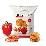 VitalBodyPLUS DailyChips, Protein Chips mit Paprika Geschmack, 6 x 25 g, Eiweiß Snack mit 40% Protein, Fitness Snack zum Abnehmen oder Muskelaufbau, zuckerarm, glutenfrei und vegan