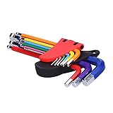 Ausla 9Pcs Innensechskantschlüssel Satz, hex key wrench set, Winkelschlüssel, Sechskantschlüssel im Halter