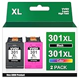 VVQV 301 XL Druckerpatronen Multipack Ersatz für HP 301 Druckerpatronen für HP 301 XL 301XL für HP Envy 4500 5530 5534 4504 DeskJet 2540 1510 2544 2549 OfficeJet 4630 4632 2620 2622 (Schwarz,Farbe)