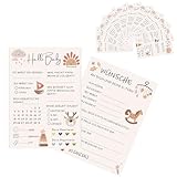 Babyparty Spiele Karten, Babyshower Spiele Karten zum Ausfüllen – Deko Baby Shower Party Spiel Jungen und Mädchen – 10 Tippkarten für die Gender Reveal Feier und Babyparty