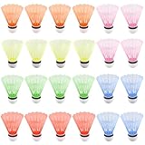 GBKDQQ 24 Stück Badminton Bälle: Federbälle Bälle, Bunt Badminton Bälle Schnell, Kunststoff Badminton Federbälle, Outdoor Federballspiel für Erwachsene, Federball Bälle für Sport, Training, Spiele