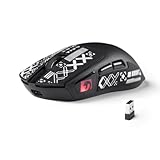 MAMBASNAKE M4 Ultra-Leichte Kabellose Gaming-Maus, 53g, PAW3311 Sensor, 24000 DPI, Tri-Mode Bluetooth/2.4G/Kabel, RGB-Beleuchtung, 400mAh Akku, 20M Klicks, für Gaming/Arbeit (Schwarz)
