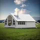 MLYYYDSS 2-8 Personen Zelt Luftzelt Aufblasbare Camping Mit Ofenloch & Oberlicht, Großes Familienzelthauszelt Für Campingzelt, Familienzelt Big Air House Zelt Grey1