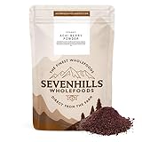 Sevenhills Wholefoods Acai Beeren Pulver Bio 250g, Rohkost, Gefriergetrocknet, Aus Brasilien, Pur & Natürlich, für Smoothie, Shake, Backen