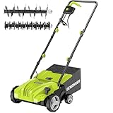 DEWINNER Elektro 2in1 Vertikutierer Rasenlüfter 1500W 32cm Arbeitsbreite 30L Fangkorb mit Lüfterwalze Lüfter, 4-stufige Arbeitstiefe einstellbar, klappbarer Führungsholm