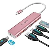 FORIDA USB C Hub, 10 Gbps USB C Splitter für Laptop, 2 USB C 3.2 und 2 USB A 3.2 Datenanschlüsse, 100 W Power Charging, für MacBook Air/Pro, Surface Pro, XPS, PC, iPhone 15/15 Pro/ 15 Pro Max