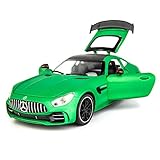 TGRCM-CZ 1/24 Benz AMG GTR Spielzeugautos, Modellauto, Zinklegierung, Rückzieh-Spielzeugauto mit Sound und Licht, für Kinder, Jungen, Mädchen, Geschenk (grün)