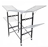 Loving Home® Faltbarer Wäscheständer, Standtrockner, Wäschetrockner Turm 175 x 83 x 112 cm mit Rollen, belastbar bis 35 kg, Trockenlänge 21 m, standfest, klappbar, mit 4 Flügel