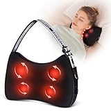 KNQZE Shiatsu Massagegerät, rückenmassagegerät，Nackenmassagegerät mit Wärme, 4D Rotierenden Massageköpfen, Tragbares Massagekissen, Geschenk für Frauen & Männer, Entspannung für Zuhause, Büro & Auto