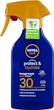 NIVEA SUN Maxi Sonnenschutzspray Protect & Hydrate LSF 30 in Sprühflasche, 270 ml, Sonnencreme mit feuchtigkeitsspendender Grundierung für 48 Stunden, Sonnencreme mit biologisch abbaubarer Formel